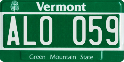 VT license plate ALO059
