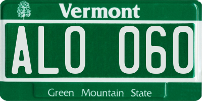 VT license plate ALO060