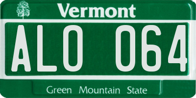 VT license plate ALO064