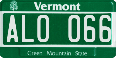 VT license plate ALO066