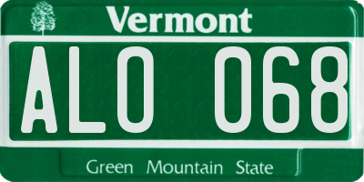 VT license plate ALO068