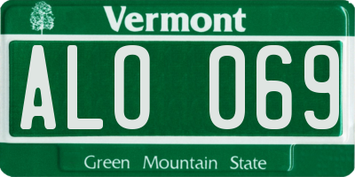 VT license plate ALO069