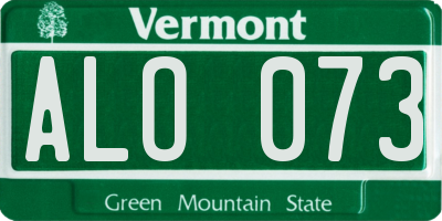 VT license plate ALO073