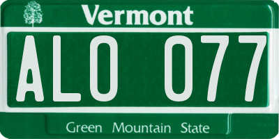 VT license plate ALO077