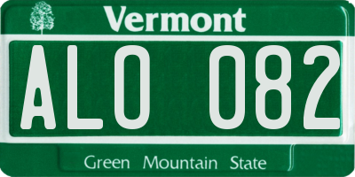 VT license plate ALO082