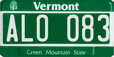 VT license plate ALO083
