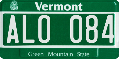 VT license plate ALO084