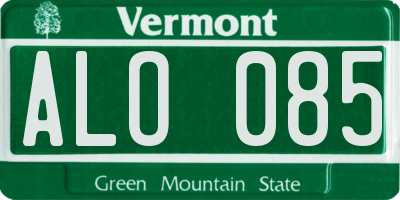 VT license plate ALO085