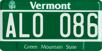 VT license plate ALO086