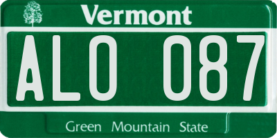 VT license plate ALO087