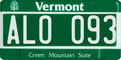VT license plate ALO093