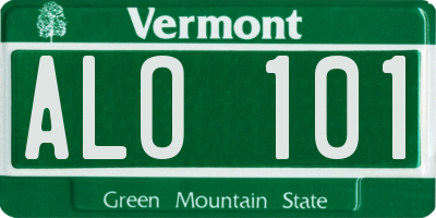 VT license plate ALO101