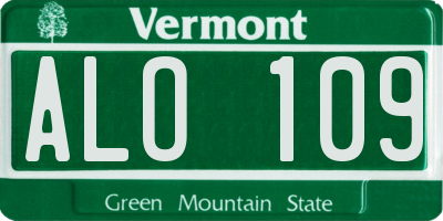 VT license plate ALO109