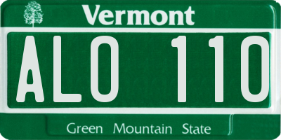 VT license plate ALO110