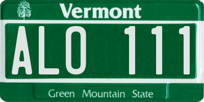 VT license plate ALO111