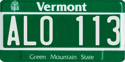 VT license plate ALO113