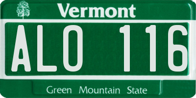 VT license plate ALO116