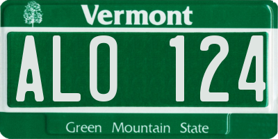 VT license plate ALO124
