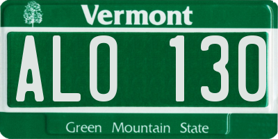 VT license plate ALO130