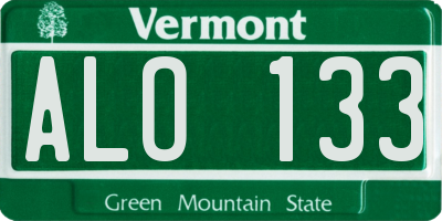 VT license plate ALO133