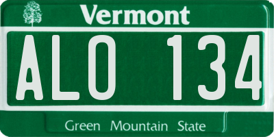 VT license plate ALO134