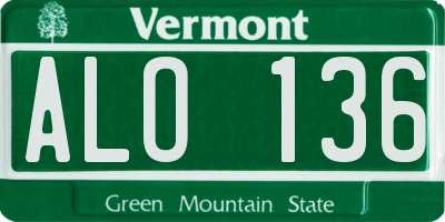 VT license plate ALO136