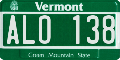 VT license plate ALO138