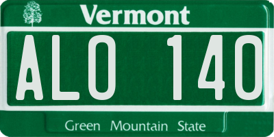 VT license plate ALO140