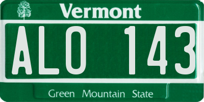 VT license plate ALO143