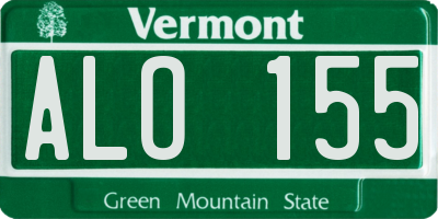 VT license plate ALO155