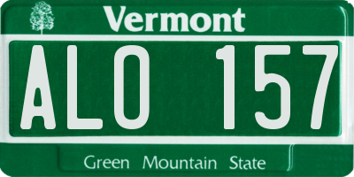 VT license plate ALO157