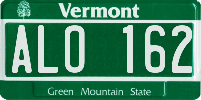 VT license plate ALO162