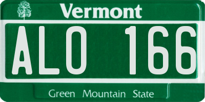 VT license plate ALO166