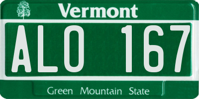 VT license plate ALO167