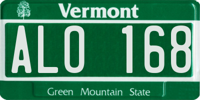 VT license plate ALO168