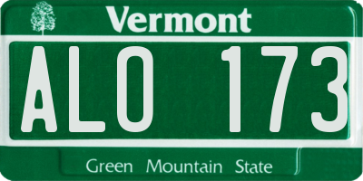 VT license plate ALO173