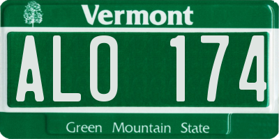 VT license plate ALO174