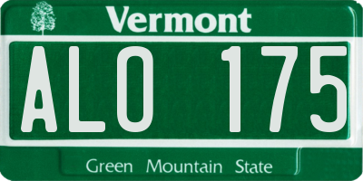 VT license plate ALO175