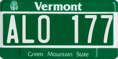 VT license plate ALO177