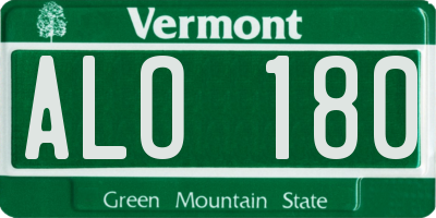 VT license plate ALO180