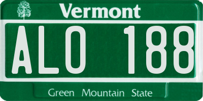 VT license plate ALO188