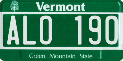 VT license plate ALO190