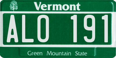 VT license plate ALO191