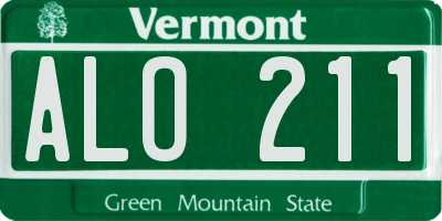 VT license plate ALO211