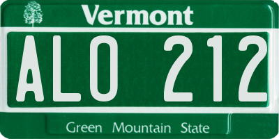 VT license plate ALO212