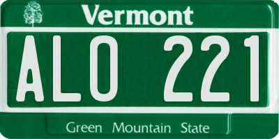 VT license plate ALO221