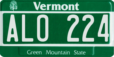 VT license plate ALO224
