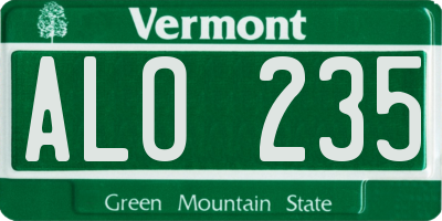 VT license plate ALO235