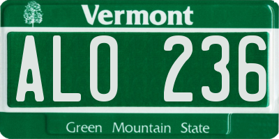 VT license plate ALO236