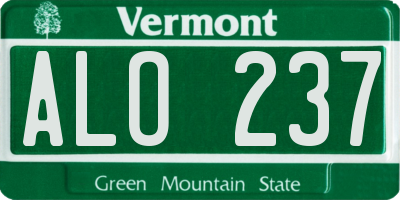 VT license plate ALO237